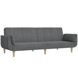 vidaXL 2-personers sovesofa med 2 puder stof lysegr&aring;
