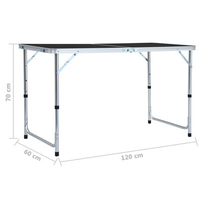 vidaXL foldbart campingbord 120x60 cm aluminium grå
