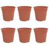 vidaXL Rund Blomsterpotte 6 pcs Mursten R&oslash;d &Oslash; 19 x 16 cm Plastik