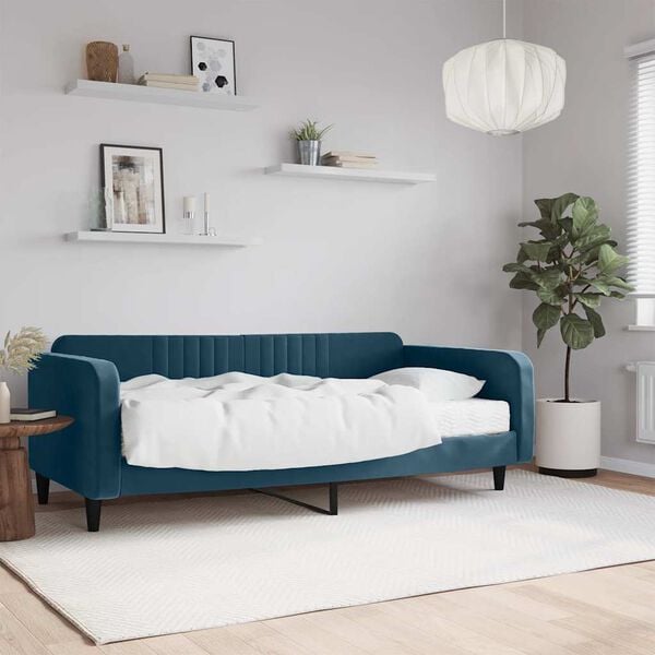 vidaXL daybed med madras 100x200 cm velour bl&aring;