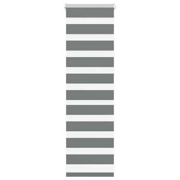 vidaXL zebragardin m&oslash;rkegr&aring; 45x100 cm stofbredde 40,9 cm polyester