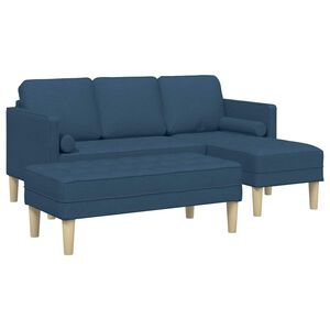 vidaXL Sofa S&aelig;t 2 stk. Bl&aring; Polyester