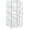 vidaXL gabionkurv med cover 100x100x200 cm galvaniseret jern