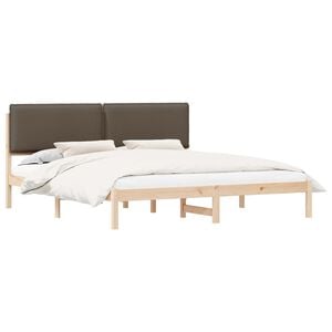 vidaXL Sengestel med Polstret Hovedgavl Gr&aring;brun 180 x 200 cm