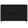 vidaXL Sideboard med skuffe Sort eg 101,5 x 35 x 70 cm Konstrueret træ