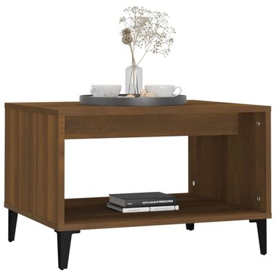 vidaXL sofabord 60x50x40 cm konstrueret træ brun egetræsfarve