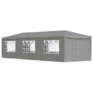 vidaXL Party Tent 900 x 300 x 255 cm Lysegr&aring; PE og st&aring;l