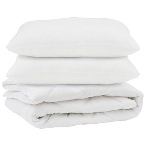 vidaXL Dyne med pude 3 pcs Hvid Microfiber