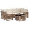 vidaXL Havesofa S&aelig;t 7 stk. Beige og cremehvid polyrattan