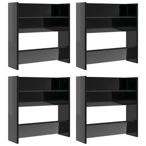 vidaXL skoreol til v&aelig;g 4 stk. 60x18x60cm konstrueret tr&aelig; hvid h&oslash;jglans