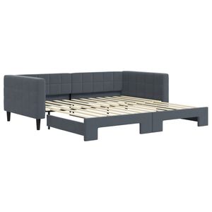 vidaXL daybed med udtr&aelig;k 100x200 cm velour m&oslash;rkegr&aring;