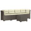 vidaXL 4-personers have-sofa med puder i rattan-look PP Lysegr&aring;