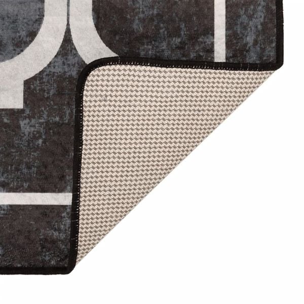 vidaXL gulvt&aelig;ppe 160x230 cm vaskbart og skridsikkert sort og hvid