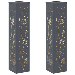 vidaXL Solar LED sti lys 2 stk. Varm hvid 18 x 18 x 80 cm