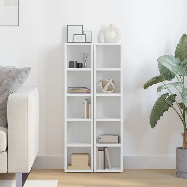 vidaXL cd-reoler 2 stk. 21x16x93,5 cm konstrueret tr&aelig; hvid