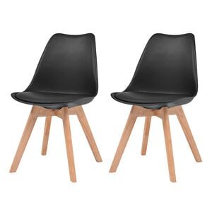 vidaXL spisebordsstole 2 stk. plastik sort