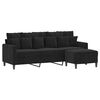 vidaXL 3-personers sofa med fodskammel 180 cm velour sort