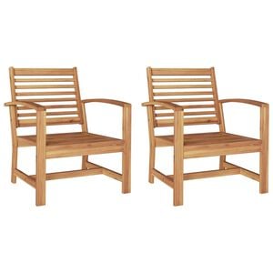 vidaXL Stol 2 Stk Brun 65 x 60 x 76,5 cm Massiv Teaktr&aelig;