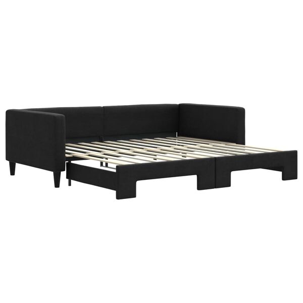 vidaXL daybed med udtræk 100x200 cm stof sort
