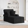 vidaXL Chaise lounge med volant med pude Sort 91 x 157 x 91 cm Stof