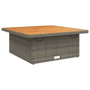 vidaXL havebord 110x110x71 cm polyrattan og massivt akacietr&aelig; gr&aring;