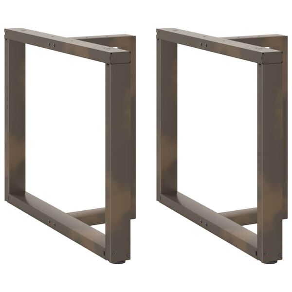 vidaXL spisebordsben T-formet 2 stk. sort 100x35x(72-73) cm stål