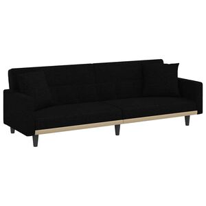 vidaXL sovesofa med hynder stof sort