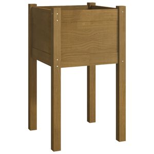 vidaXL plantekasse 40x40x70 cm massivt fyrretr&aelig; gyldenbrun