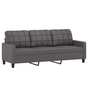 vidaXL 3-personers sofa 180 cm kunstl&aelig;der gr&aring;