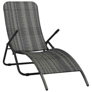 vidaXL foldbar liggestol polyrattan gr&aring;