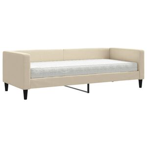vidaXL daybed med madras 80x200 cm stof cremefarvet