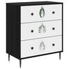 vidaXL Skuffeskab HANAU Gr&oslash;n bladm&oslash;nster 66 x 36,5 x 76 cm Sort eg