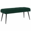 vidaXL B&aelig;nk med knap tufting M&oslash;rkegr&oslash;n 110 x 40 x 46 cm Velour