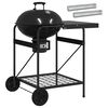 vidaXL Tr&aelig;kolgrill med r&oslash;gr&oslash;r 91 x 71 x 107 cm St&aring;l Sort