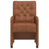 vidaXL Spisebordsstole med hjul 2 pcs Brun 58 x 67 x 97 cm Kunstl&aelig;der