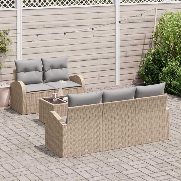 vidaXL Havesofa S&aelig;t Beige 55 x 55 x 37 cm polyrattan