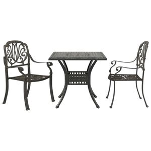 vidaXL bistros&aelig;t 3 dele st&oslash;bt aluminium bronzefarvet