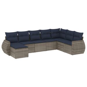vidaXL havesofas&aelig;t med 8 hynder gr&aring; polyrattan