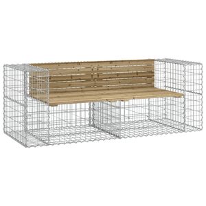 vidaXL haveb&aelig;nk med gabiondesign 184x71x65,5 cm impr&aelig;gneret fyrretr&aelig;