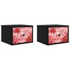 vidaXL V&aelig;gmonteret natbord AACHEN 2 stk. Sort eg 36 x 33 x 25 cm