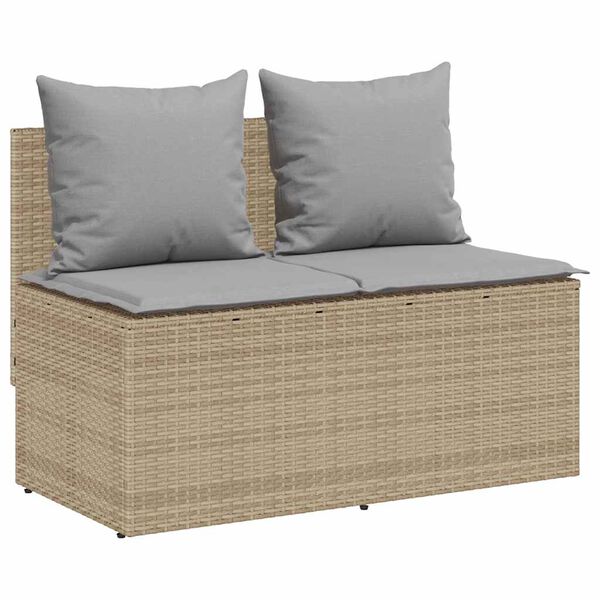 vidaXL spisebordss&aelig;t til haven 3 dele med hynder polyrattan beige