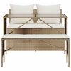 vidaXL spisebordss&aelig;t til haven 3 dele med hynder polyrattan beige