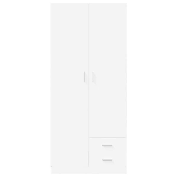 vidaXL kl&aelig;deskab 80x52x180 cm konstrueret tr&aelig; hvid