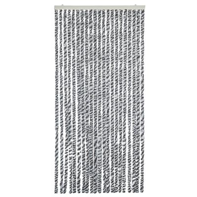 vidaXL flueforhæng 56x200 cm chenille sort og hvid