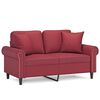 vidaXL 2-personers sofa med pyntepuder 120 cm kunstl&aelig;der vinr&oslash;d