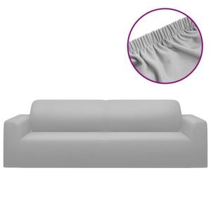 vidaXL elastisk 3-personers sofabetr&aelig;k polyesterjersey gr&aring;