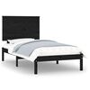 vidaXL sengeramme 90x190 cm Single massivt tr&aelig; sort