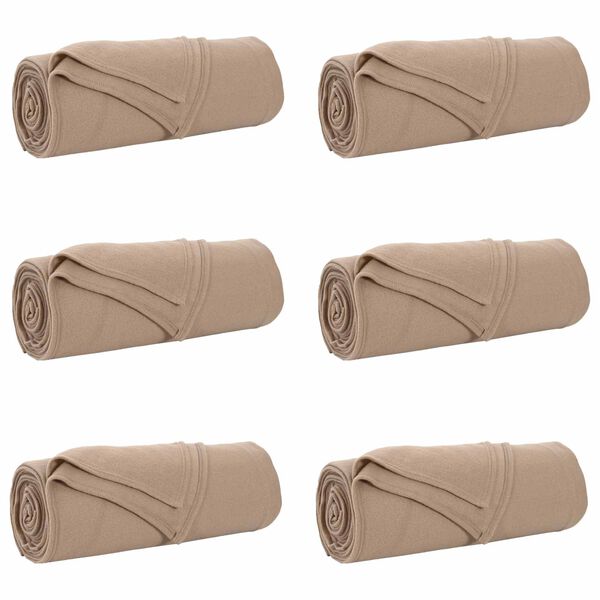 vidaXL Kastet&aelig;pper 6 pcs Camel 350 x 270 cm Fleece