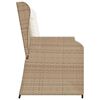 vidaXL Havebænk med pude Beige Poly rattan