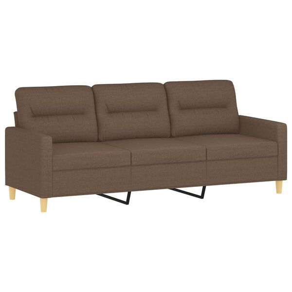 vidaXL 3-personers sofa med pyntepuder 180 cm stof brun